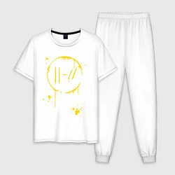 Пижама хлопковая мужская TWENTY ONE PILOTS TOP, цвет: белый