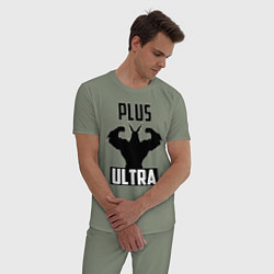 Пижама хлопковая мужская PLUS ULTRA черный, цвет: авокадо — фото 2