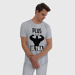 Пижама хлопковая мужская PLUS ULTRA черный, цвет: меланж — фото 2