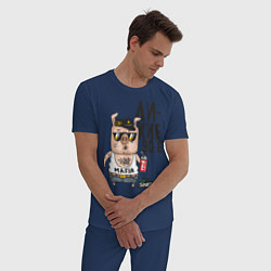 Пижама хлопковая мужская Лихие 90-е, цвет: тёмно-синий — фото 2