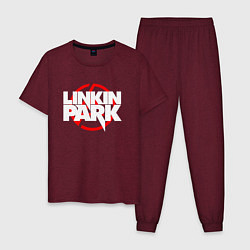 Пижама хлопковая мужская LINKIN PARK, цвет: меланж-бордовый