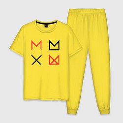 Пижама хлопковая мужская MONSTA X, цвет: желтый