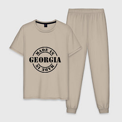Пижама хлопковая мужская Made in Georgia (сделано в Грузии), цвет: миндальный