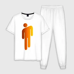 Пижама хлопковая мужская Billie Eilish: Orange Manikin, цвет: белый