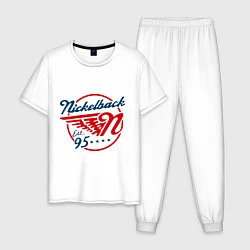 Пижама хлопковая мужская Nickelback est. 1995, цвет: белый