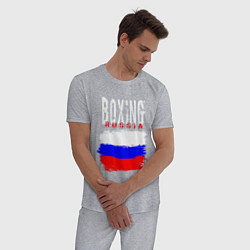 Пижама хлопковая мужская Бокс Россия, цвет: меланж — фото 2