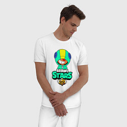 Пижама хлопковая мужская Brawl Stars LEON, цвет: белый — фото 2