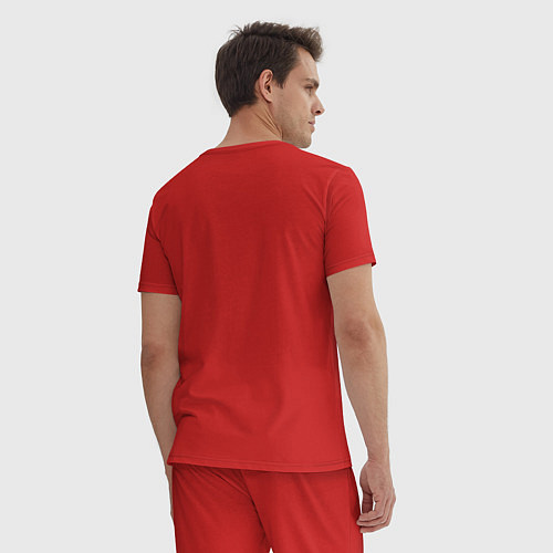Мужская пижама California надпись сбоку / Красный – фото 4
