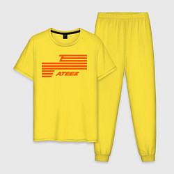 Пижама хлопковая мужская Ateez, цвет: желтый