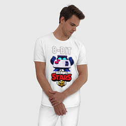 Пижама хлопковая мужская Brawl Stars 8-BIT, цвет: белый — фото 2