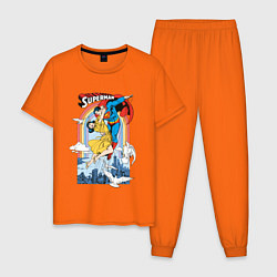 Пижама хлопковая мужская Superman цвета оранжевый — фото 1