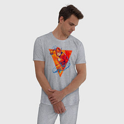 Пижама хлопковая мужская Flash, Justice League, цвет: меланж — фото 2