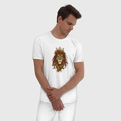 Пижама хлопковая мужская Король Лев, цвет: белый — фото 2