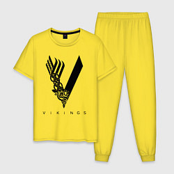 Пижама хлопковая мужская VIKINGS, цвет: желтый