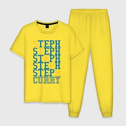 Пижама хлопковая мужская Steph Curry, цвет: желтый
