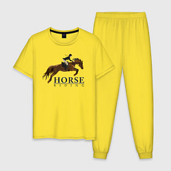 Пижама хлопковая мужская HORSE RIDING, цвет: желтый
