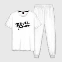 Пижама хлопковая мужская My Chemical Romance spider на спине, цвет: белый