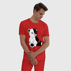 Пижама хлопковая мужская Monokuma, цвет: красный — фото 2