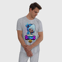 Пижама хлопковая мужская Brawl Stars LEON SHARK, цвет: меланж — фото 2