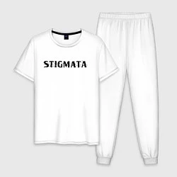 Пижама хлопковая мужская Stigmata, цвет: белый