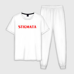 Пижама хлопковая мужская Stigmata, цвет: белый