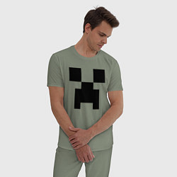 Пижама хлопковая мужская Minecraft, цвет: авокадо — фото 2