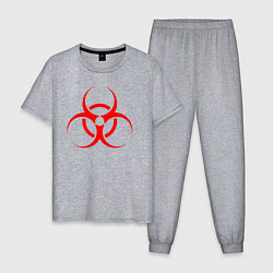 Пижама хлопковая мужская BIOHAZARD, цвет: меланж