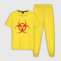 Пижама хлопковая мужская BIOHAZARD, цвет: желтый