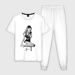 Пижама хлопковая мужская ARIANA GRANDE, цвет: белый