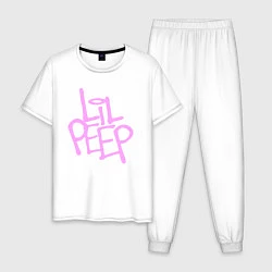 Пижама хлопковая мужская LIL PEEP, цвет: белый