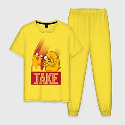 Пижама хлопковая мужская JAKE, цвет: желтый