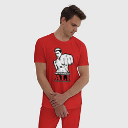 Пижама хлопковая мужская Muhammad Ali, цвет: красный — фото 2