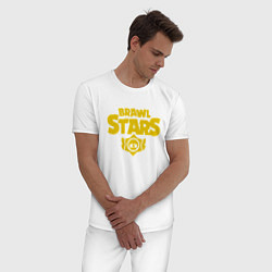 Пижама хлопковая мужская Brawl Stars GOLD, цвет: белый — фото 2