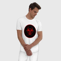 Пижама хлопковая мужская Biohazard, цвет: белый — фото 2