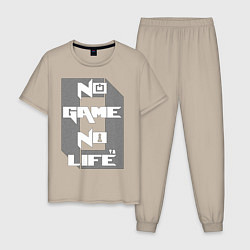 Пижама хлопковая мужская No Game No Life Zero, цвет: миндальный