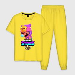 Пижама хлопковая мужская BRAWL STARS SANDY, цвет: желтый