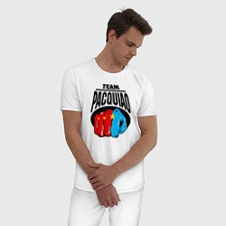 Пижама хлопковая мужская Team Pacquiao, цвет: белый — фото 2