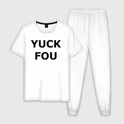 Пижама хлопковая мужская YUCK FOU, цвет: белый