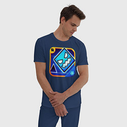 Пижама хлопковая мужская Geometry Dash, цвет: тёмно-синий — фото 2