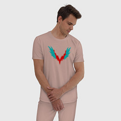 Пижама хлопковая мужская V, цвет: пыльно-розовый — фото 2