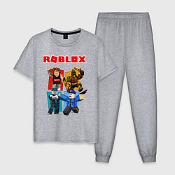 Пижама хлопковая мужская ROBLOX, цвет: меланж