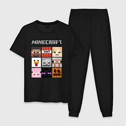 Пижама хлопковая мужская MINECRAFT, цвет: черный
