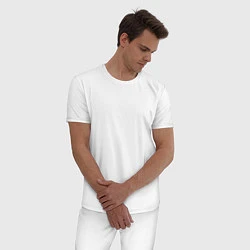 Пижама хлопковая мужская Мразота, цвет: белый — фото 2