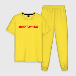 Пижама хлопковая мужская MERCEDES AMG, цвет: желтый