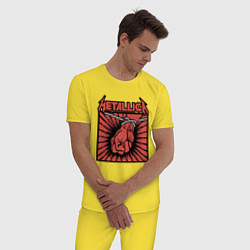 Пижама хлопковая мужская Metallica, цвет: желтый — фото 2