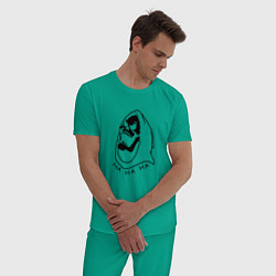 Пижама хлопковая мужская Скелетор, цвет: зеленый — фото 2
