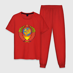 Пижама хлопковая мужская Герб СССР, цвет: красный