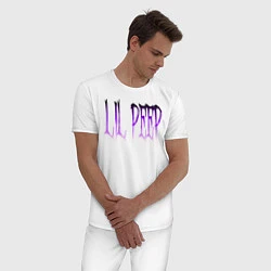 Пижама хлопковая мужская Lil peep, цвет: белый — фото 2
