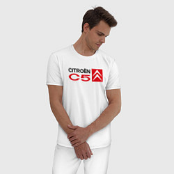 Пижама хлопковая мужская CITROEN C5, цвет: белый — фото 2