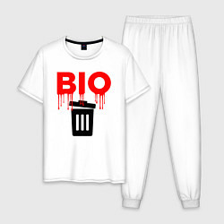 Пижама хлопковая мужская BIO, цвет: белый